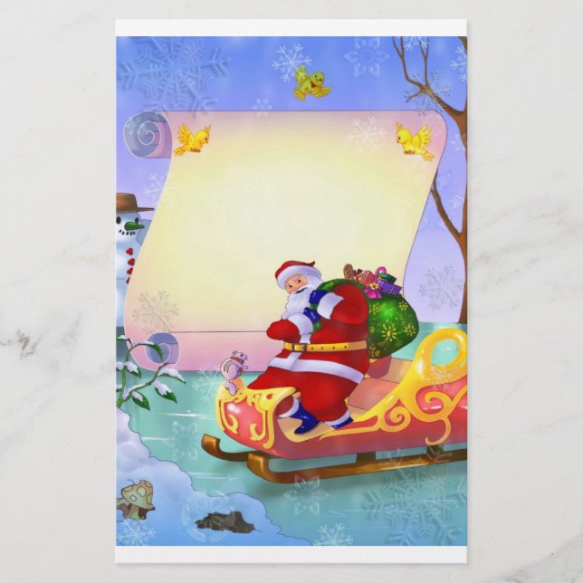 Santa letter stationery for Christmas for kids (Front)