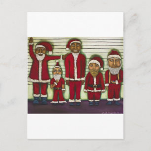 Santa Line Up Holiday Postcard