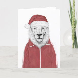 Santa lion holiday card