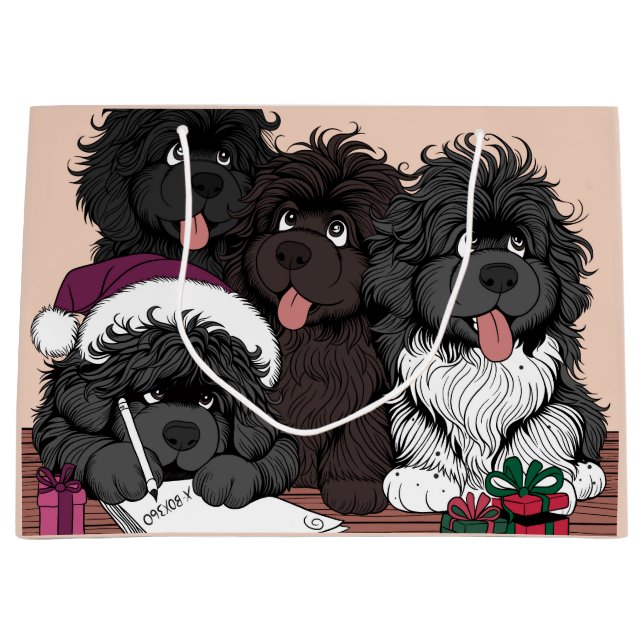 Santa List, checking it twice Large Gift Bag (Front)