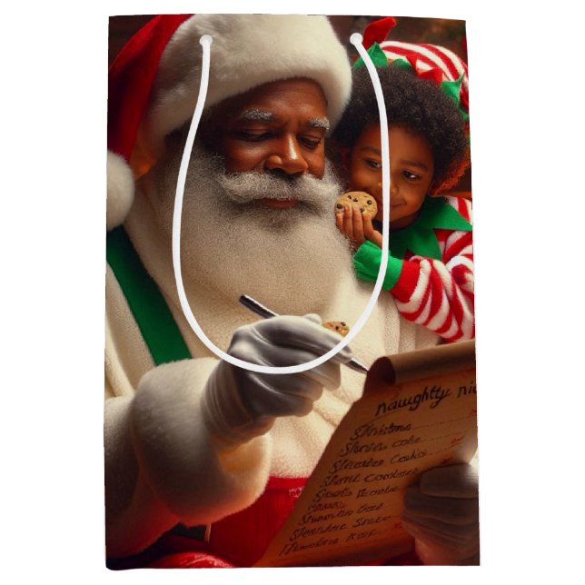 Santa List Medium Gift Bag (Front)