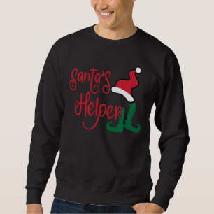 Santa Little Helper Santa Sweat Cute Christmas Lit Sweatshirt