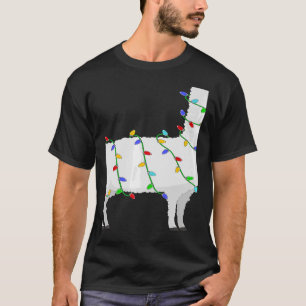 Santa Llama Christmas Lights Llama Xmas T-Shirt