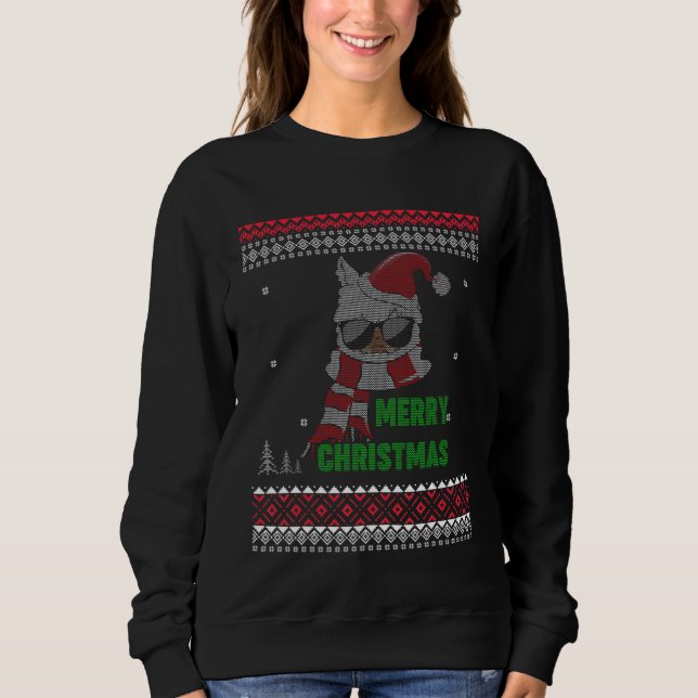 Santa Llama   Ugly Sweater Christmas Hat (Front)