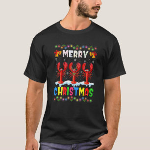 Santa Lobster Animals Merry Christmas Pajama T-Shirt