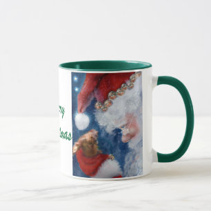 Santa Loves Animals Christmas mug
