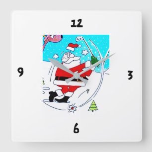 **SANTA LOVES GOLFING** CLOCK