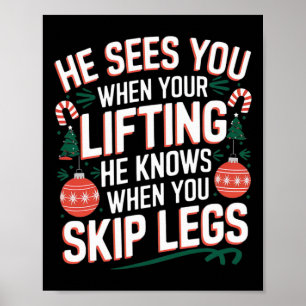 Santa Loves Leg Day Christmas Fitness - Uni-adults Poster