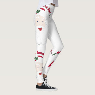 Santa Loves Me Vintage Santa Leggings