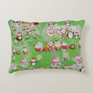 Santa Magical Green New Year Accent Pillow