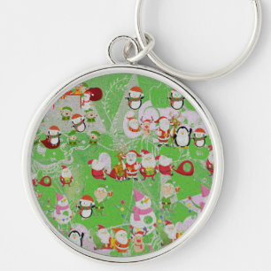 Santa Magical Green New Year  Keychain