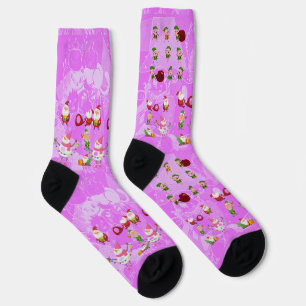 Santa Magical Pink New Year Socks