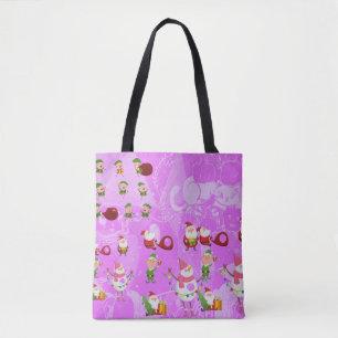 Santa Magical Pink New Year Tote Bag