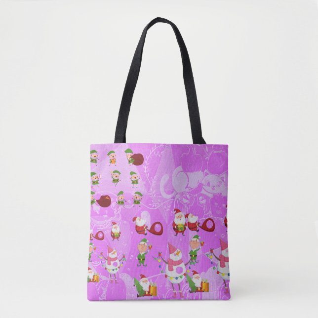 Santa Magical Pink New Year  Tote Bag (Front)