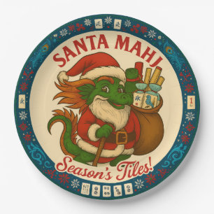 Santa Mahj ! Assiettes en papier 