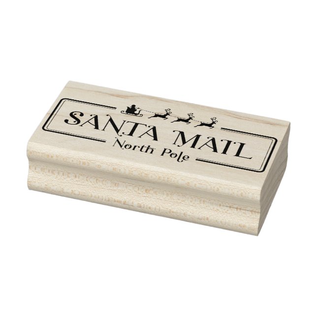 Santa Mail North Pole Rubber Stamp (Stamp)