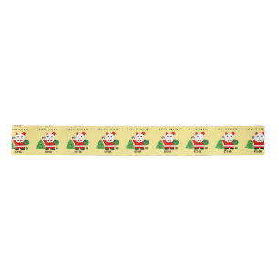 Santa Maneki Neko Satin Ribbon