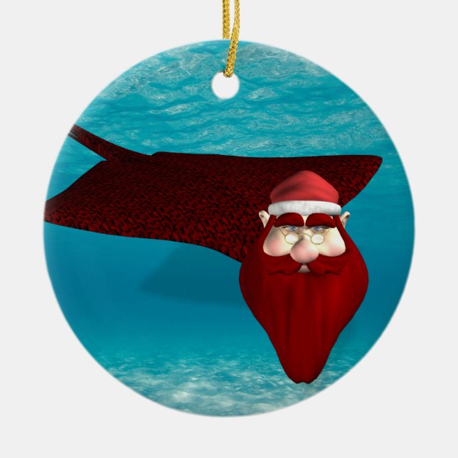 Santa Manta Ceramic Ornament (Front)