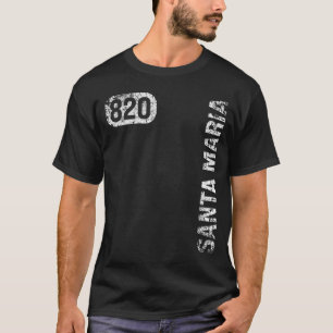 Santa Maria California 820 Area Code Vintage Retro T-Shirt