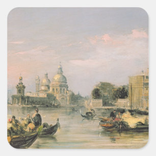 Santa Maria della Salute, Venice, 19th century Square Sticker