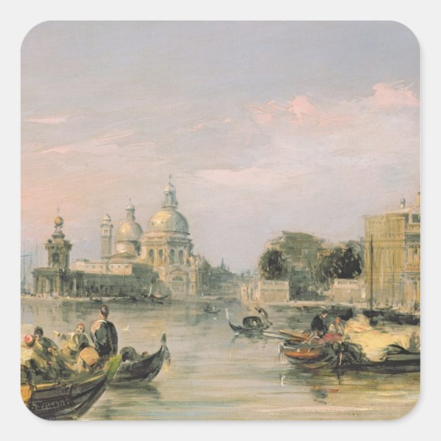 Santa Maria della Salute, Venice, 19th century Square Sticker (Front)