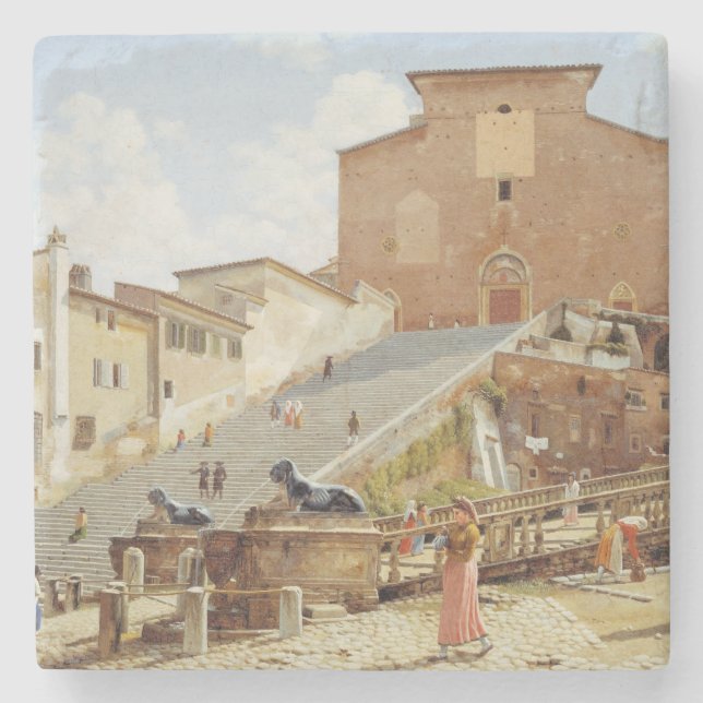 Santa Maria in Aracoeli in Rome Stone Coaster (Front)