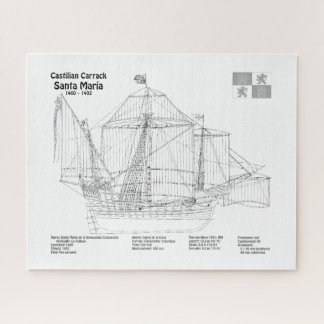 Santa Maria - Ship Blueprint Plans BD Jigsaw Puzzle