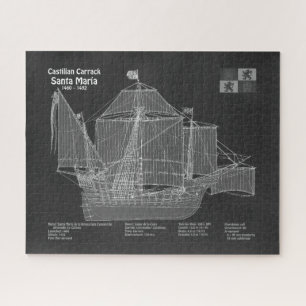 Santa Maria - Ship Blueprint Plans PBD Jigsaw Puzzle