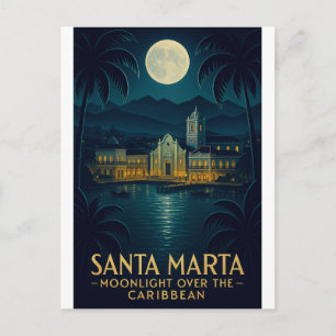 SANTA MARTA — MOONLIGHT OVER THE CARIBBEAN POSTCARD