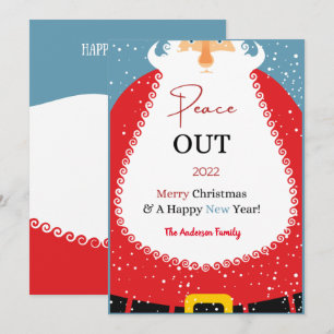 Santa Mask Peace Out 2022 Funny Christmas  Holiday