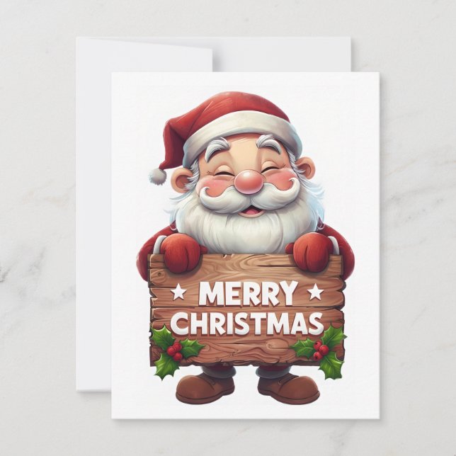 Santa “Merry Christmas” – Festive Holiday Cards (Front)