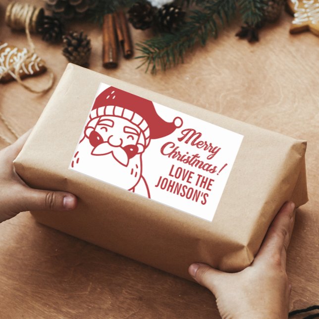 Santa Merry Christmas Gift Sticker (christmas custom stickers)