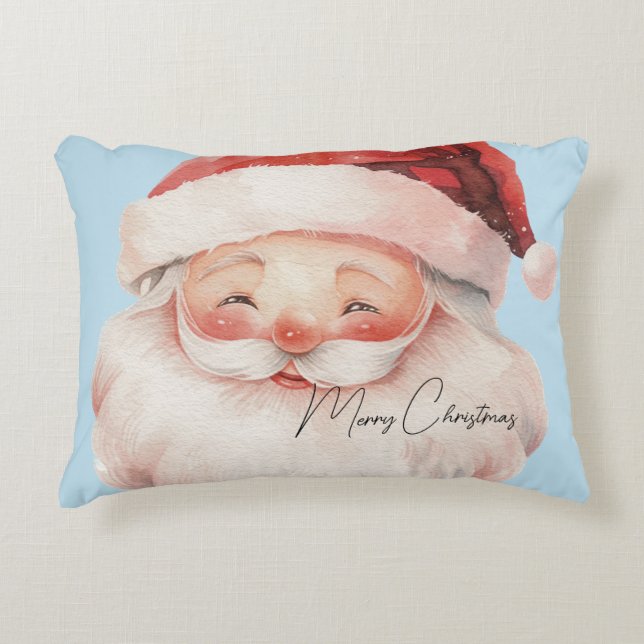 Santa Merry Christmas Pillow  (Front)