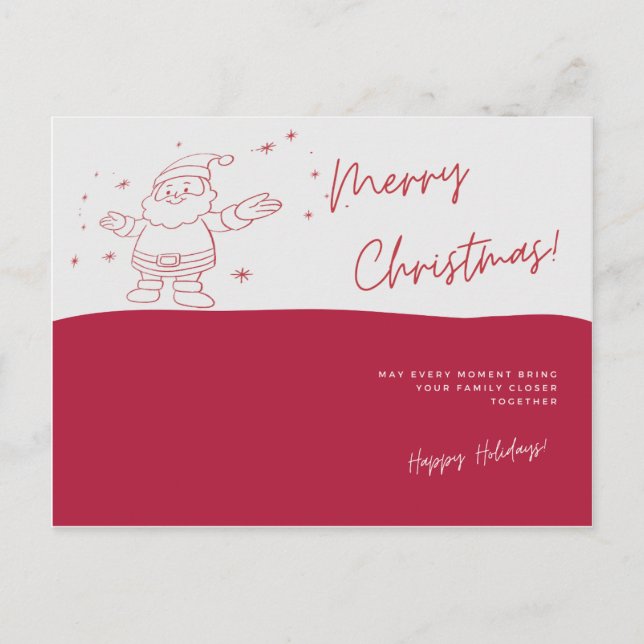 Santa Merry Christmas Postcard (Front)