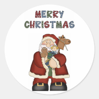Santa Merry Christmas Toys Fun Stickers
