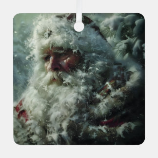 Santa Metal Ornament