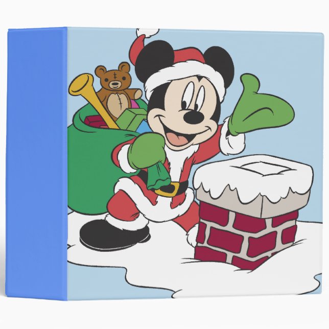 Santa Mickey Going Down Chimney Binder (Front/Spine)