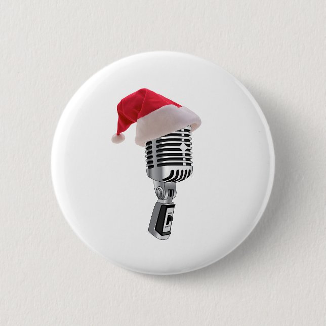 santa microphone 2 inch round button (Front)