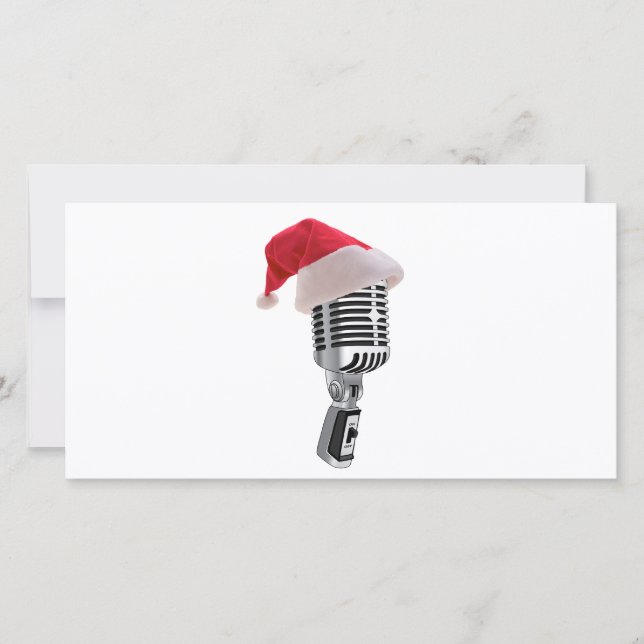 santa microphone holiday card (Front)