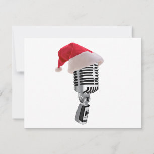 santa microphone holiday card