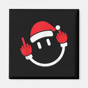 Santa Middle Finger Flip Off _ Christmas Profanity Magnet