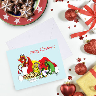 Santa Milk Cookies Dragons Card