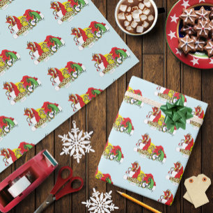 Santa Milk Cookies Dragons Wrapping Paper