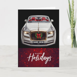 Santa-Mobile Happy Holidays Personalized Christmas Card