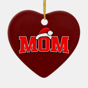 Santa Mom Heart Ornament