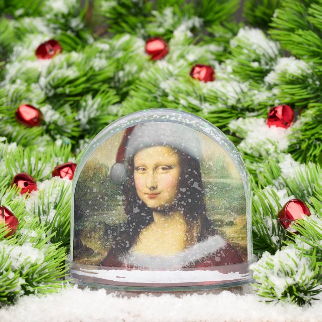 Santa Mona Lisa Merry Christmas Funny Snowglobe (Christmas)