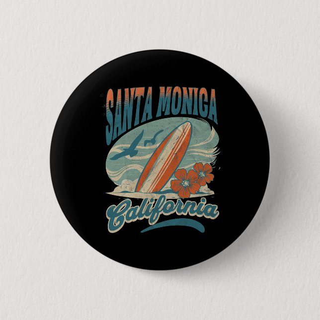 Santa Monica _2  2 Inch Round Button (Front)