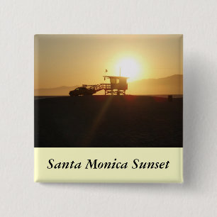 Santa Monica at Sunset 2 Inch Square Button