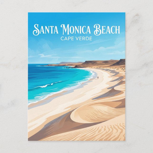 Santa Monica Beach Cape Verde Postcard (Front)