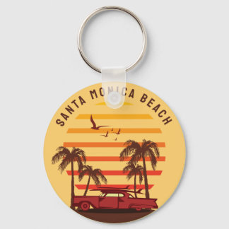 santa monica beach  keychain